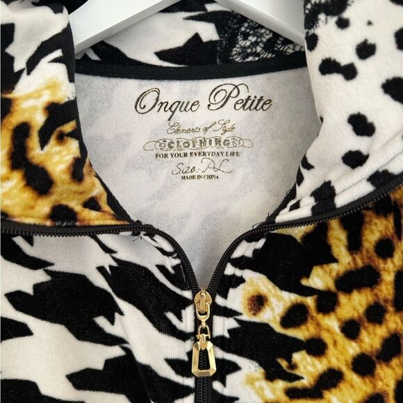 Gold and black zip up petite large - Picture 2 of 3